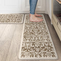 Hearthly Memory Foam Kitchen Mat Set – Beige